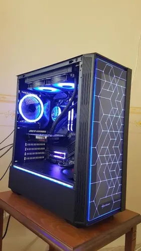 Gabinete Gamer Sharkoon RGB LIT 100 - Vidro Temperado (Impecável)