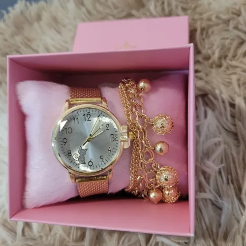 Relógio e pulseira kit combinando novo 