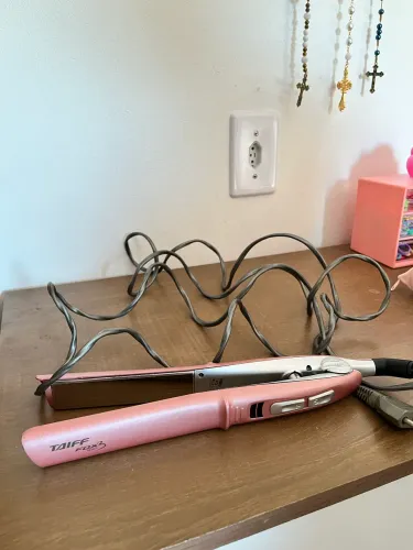 Prancha/Chapinha Taiff Fox Íon 3 Rose (Bivolt) - Cabo 2M Rotativo - Pouquíssimo Uso!