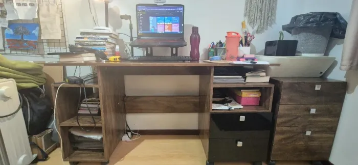 Mesa Escritório Dalla Costa c/ gavetas e nichos