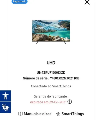 Smart TV Samsung 43" UHD 4K (modelo UN43RU7100GXZD)