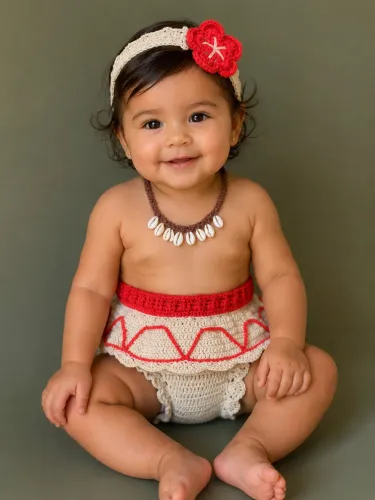 Fantasia da moana bebê em crochê