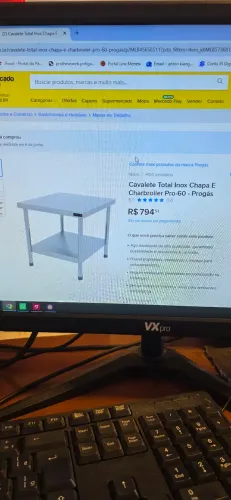 Cavalete total inox para chapa char broiler