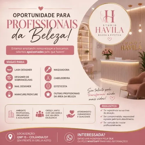 OPORTUNIDADE PARA PROFISSIONAIS DA BELEZA