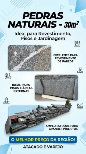 Vendo 30m² de Pedras Naturais para Revestimento e Calçamento!