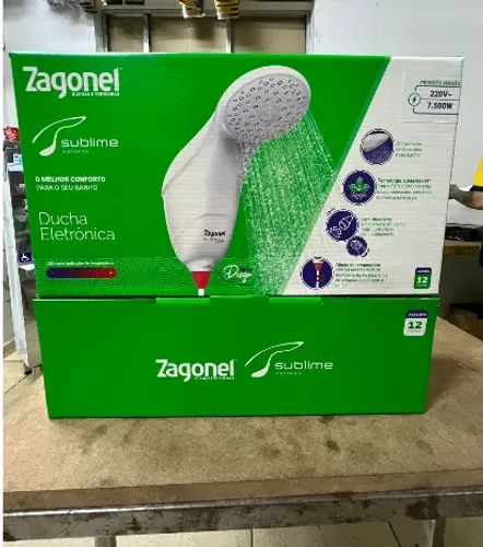 DUCHA ZAGONEL SUBLIME BRANCO OU BLACK (220V, 7500W)