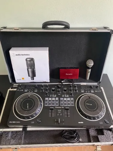 DDJ Rev 1 com Case + Scarlett Focusrite Solo 3 Gr + Audio-Technica AT2020 + Dylan DLS8