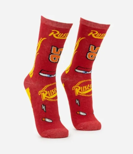 Meia Cars Disney Pixar Relâmpago Mcqueen Carros