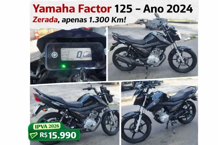 Yamaha Factor 125 - 2024 | IMPECÁVEL | Apenas 1.300 km