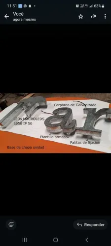 Letras Chapa Galvanizado em geral 