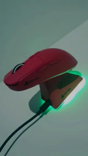 Mouse Gamer Attack Shark X6 | Cor Vermelha + Base RGB