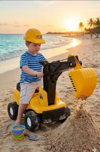 ESCAVADEIRA INFANTIIL COM CAPACETE