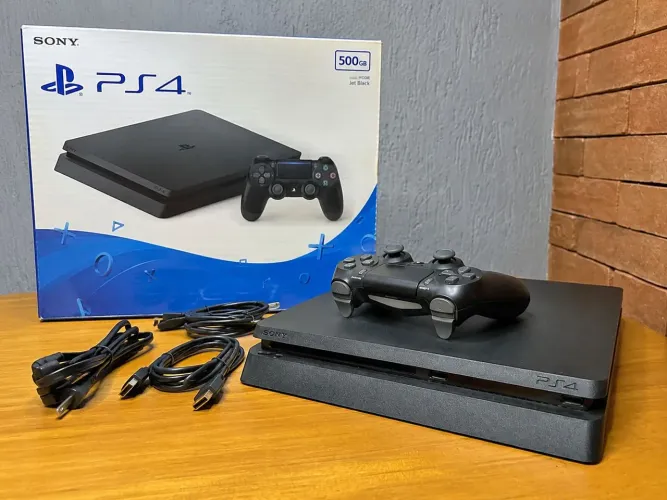 Ps4 slim/500gb + controle + cabos 