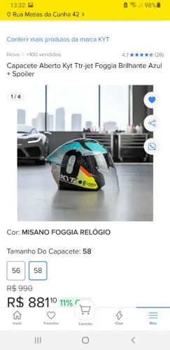 Kyt ttr-jet misano foggia 58 novo aerofólio e óculos viseira capacete novo kyt