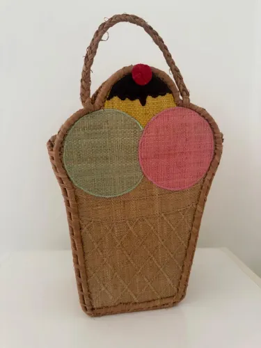 bolsa ráfia kids bag sorvete - rice dk
