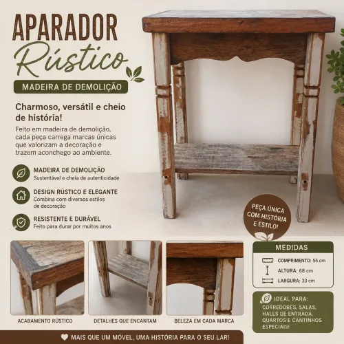 aparador artesanal rústico 