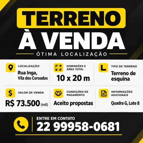 Terreno 10 x 20 - Rua ingá, vila dos coroados