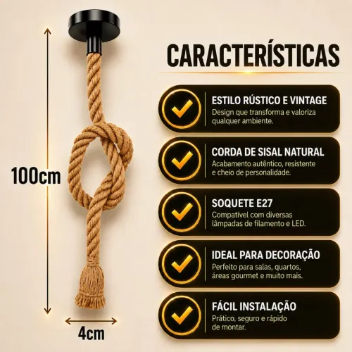 Luminária de corda