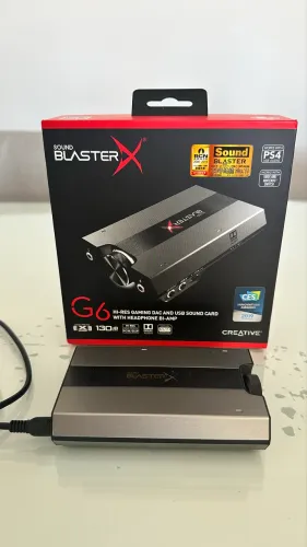 Placa de Som DAC / Amp Gamer Creative Sound BlasterX G6 - Impecável