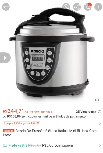 Panela pressão Itatiaia Nova, na caixa! 280$