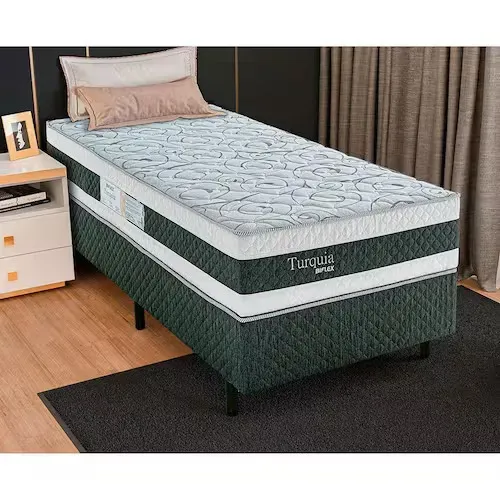 Cama Box de Solteiro Biflex Turquia com Molas Ensacadas e Pillow Inn 69x88x188cm - BrancoG