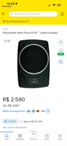 Sub-woofer Ativo Focal 1.0 8
