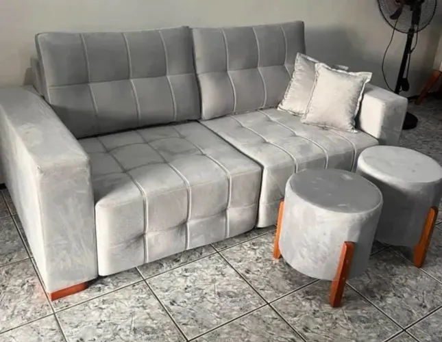 Sofá retrátil 3 lugares novo e embalado disponível