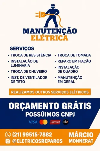 Eletricista em geral Niterói, São Gonçalo e Região Oceânica.