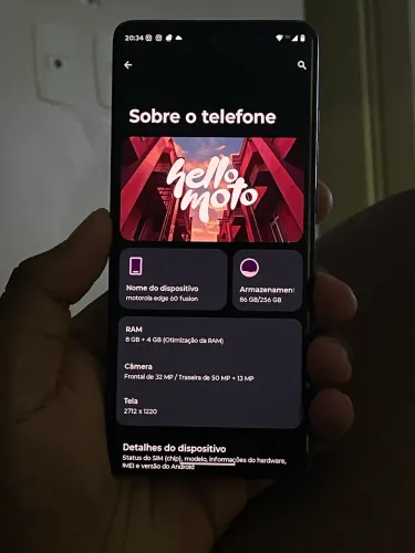 Motorola Edge 60 Fusion 256GB Azul - Completo c/ NF - Troco por iPhone Pro/Max