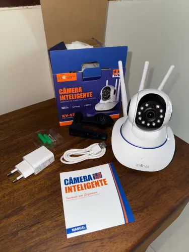 Camera Ip Wifi 3 Antenas Hd Audio Visão Noturna 360° Inova Cam-5702