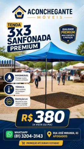 Tenda 3x3 Galvanizada Linha premium Reforçada