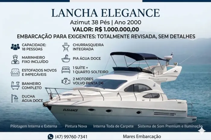 Lancha azimut 38 pes 