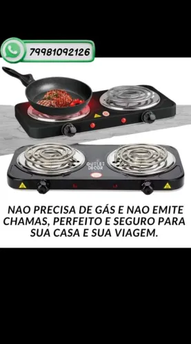 Fogão elétrico 110V duas bocas, prepare suas refeições com praticidade, novo 