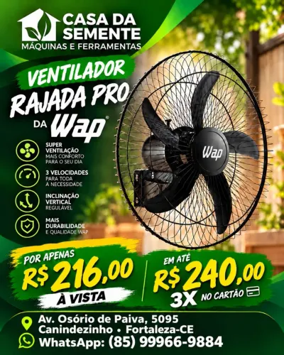 Ventilador de parede Rajada Pro 135w da Wap - PROMOÇÃO!!!