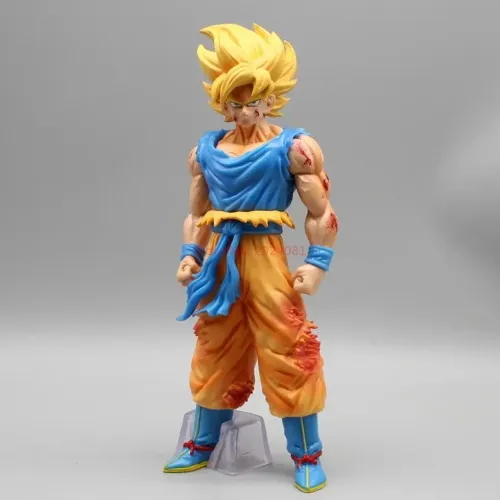 Boneco Goku Ferido Ssj Super Saiyajin Dragon Ball Z Gt Miniatura Action Figure 24cm