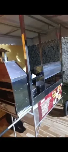Carrinho de Lanches Ambulante em Inox Completo - Hambúrguer, Espetinho e Hot Dog