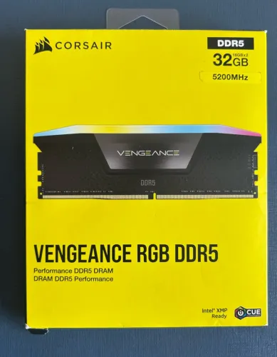 Memória DDR5 Corsair Vengeance RGB, 32GB (2x16GB), 5200MHz, Preto,