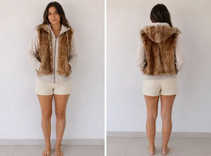 Casaco bege com pelinhos ?