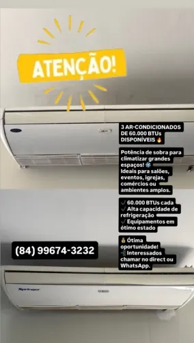 Vende- se 3 ar condicionado de 60.000 BTUs
