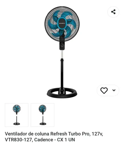 Ventilador de coluna Cadence refresh vtr830 42cm 110v