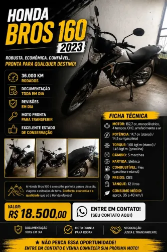 HONDA BROS 160 2023 À VENDA