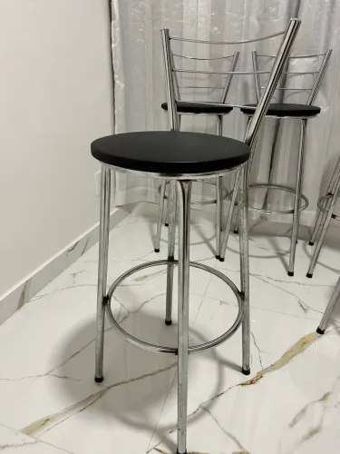 Jogo 5 Banquetas cromadas