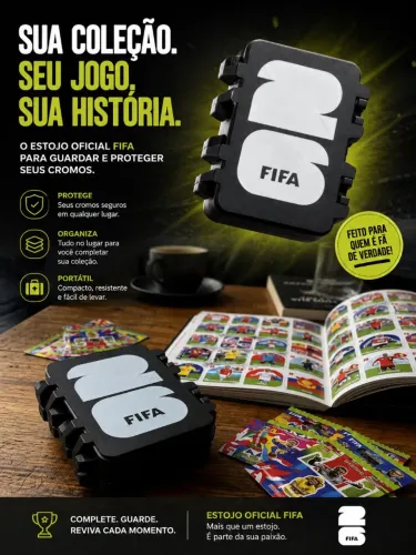 Estojo para guardar Figurinhas da Copa 