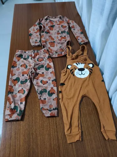 Kit 3 peças bebê menino inverno 0 a 3 meses