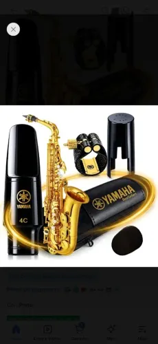 Boquilha Sax Alto Original Yamaha As-4c + Abracadeira