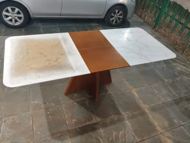 Mesa de Jantar extensivel retratil J Marconi precisa só trocar o tampo de vidro