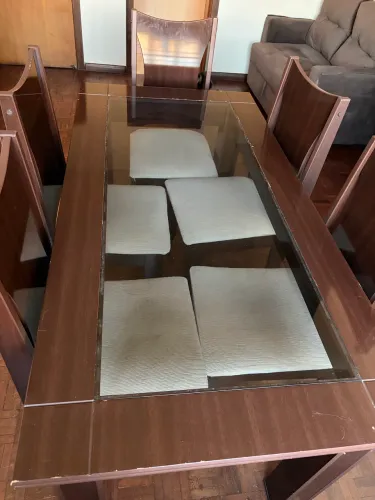 conjunto completo com mesa + 6 cadeiras