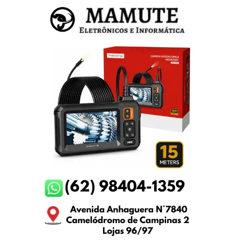 Câmera Endoscópio Industrial Tela 4,3 Prova D'água 15m Preto Sonda Endoscopica