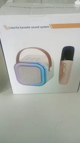 Caixa de som com 2 microfone 
