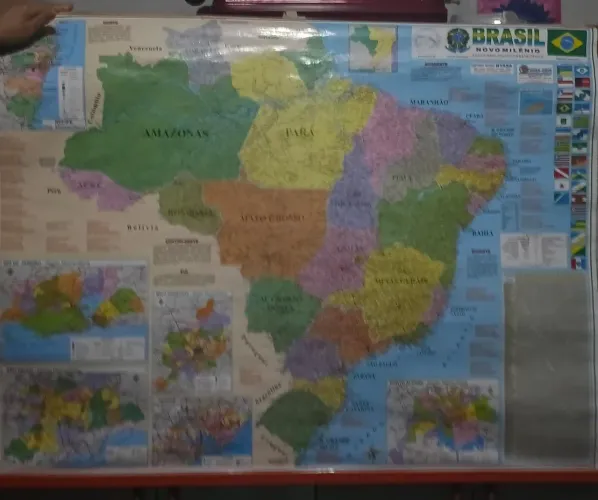 Banner cartográfico mapa do Brasil